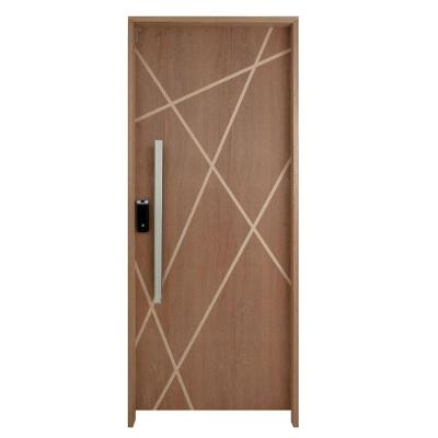 Porta de Madeira Agatha de Abrir Sarrafeada 82x210CM para Interno Amadeirado Rodam Portas