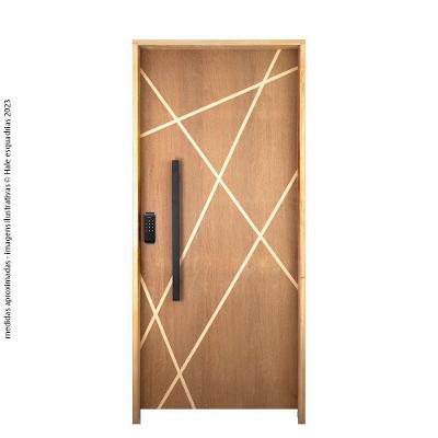Porta de Giro Agatha 82x210CM Madeira Natural para Interno Imbuia Rodam Portas
