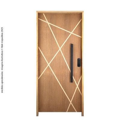 Porta de Madeira Agatha de Abrir Sarrafeada 92x210CM com Batente para Interno Imbuia Rodam Portas
