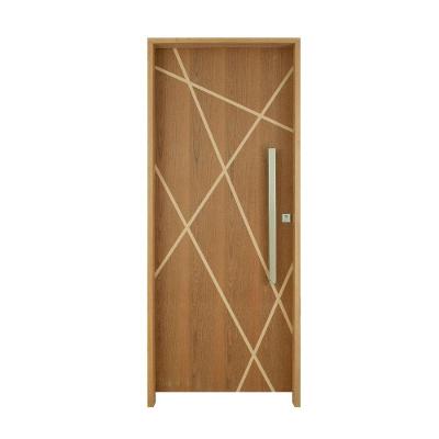 Porta de Madeira Agatha de Abrir Sarrafeada 82x210CM para Interno Amadeirado Rodam Portas