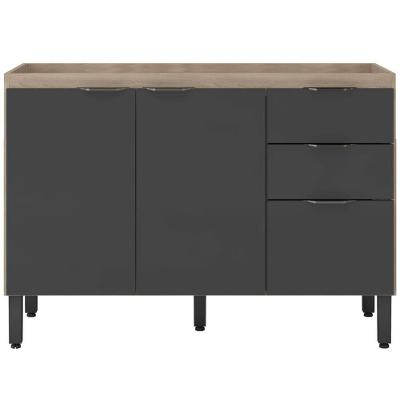 Balcão de Pia Irene 2 Portas 2 Gavetas MDF-MDP 120CM Grafite Demóbile