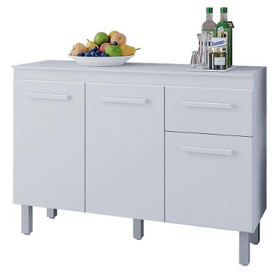 Balcão de Cozinha Vitorina 3 Portas 1 Gaveta MDP 118CM Branco Moblis Móveis