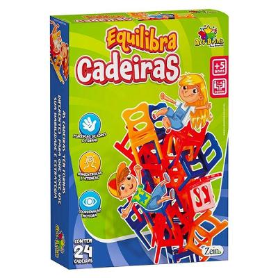 Jogo Equlibra Cadeiras com Estimula Coordenação Motora e Equilíbrio Art Brink