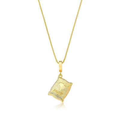 Colar VL Accessoires Saca Pequena Revestido em Ouro Dourado Feminino 40CM + 4CM