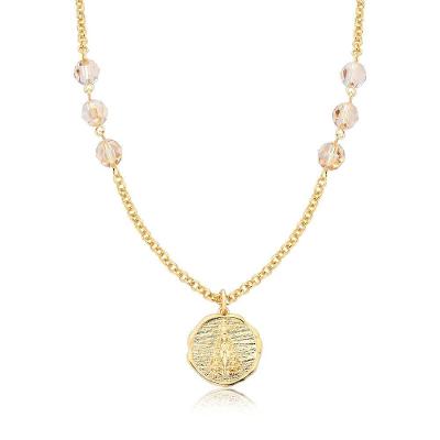 Colar VL Accessoires VLVL355 com Cristais Golden Shadow Dourado Unissex