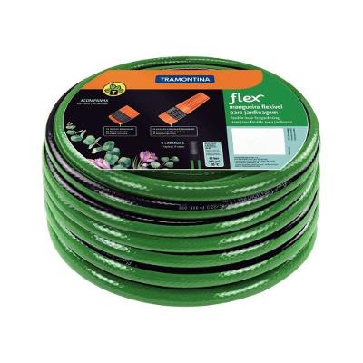 Mangueira MANG JARD com Engate e Esguicho Flex 30M Verde e Preta Tramontina