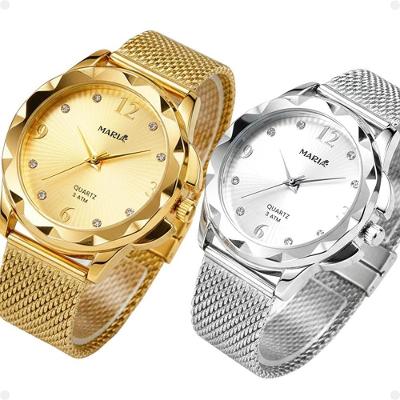 Relógio Feminino Maria Analógico Silicone Prova D'água Orizom Dourado e Prata