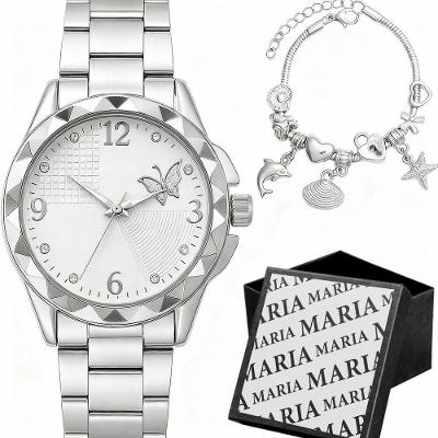 Relógio Feminino Maria Analógico Aço Inox Prata com Pulseira Orizom