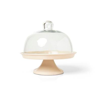 Boleira Copa e Cia Areia em Vidro e Metal Esmaltado com Design Exclusivo Bege Copa & Cia