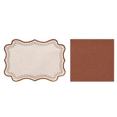 Kit Mesa Posta 4 Lugares Olivia Duoo com Jogo Americano e Guardanapo Tecido para Sala Copa & Cia