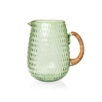 Jarra Bonito em Vidro Artesanal com Cana para Mesa e Cozinha Transparente Copa & Cia 2,4L