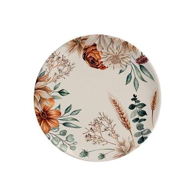 Prato de Sobremesa Aquarelle em Cerâmica Design Exclusivo para Mesa Dorath Copa & Cia