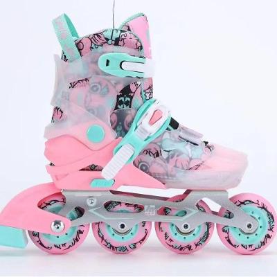 Patins Infantil Jiumis Pro Ajustável Base Alumínio Rosa Go Roller 34-37