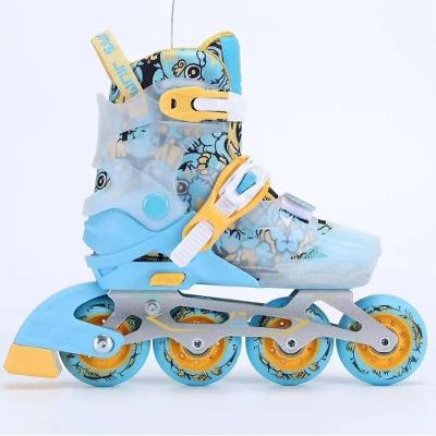 Patins Infantil Jiumis Pro Ajustável com Base Alumínio e Freio Azul Go Roller