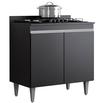 Balcão para Cozinha Elena 2 Portas MDF-MDP 80CM Preto Villa Elena