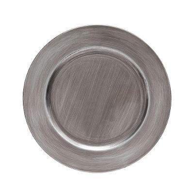 Sousplat Basic Silver Antique 6 Peças em Polipropileno e Carbonato de Cálcio para Decoração Prata