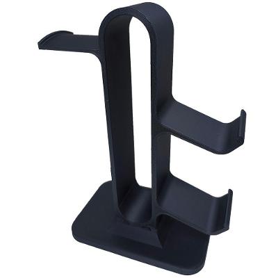 Suporte para Acessorios Gamer para Fone de Ouvido Headset Headphone e 2 Controles Preto