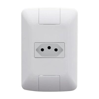 Conjunto Montado Aria 1 Tomada NBR 14136 10A 250V com Design Inovador Branco Tramontina