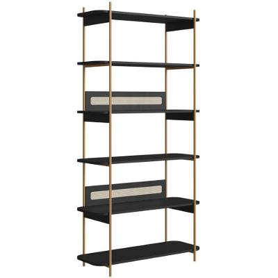 Estante Oslo 6 Prateleiras MDP 15mm 90CM Preto Artesano Móveis