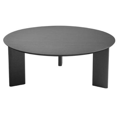 Mesa de Centro Nero Oval MDF Madeira Maciça 120CM Preto Artesano Móveis