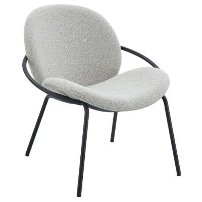 Poltrona Lea Decorativa em Tecido Bouclê Confortável Off White Rivatti Móveis