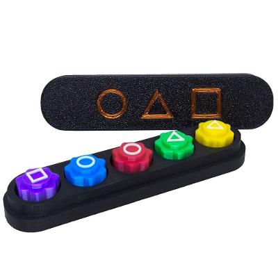 Jogo de Habilidade Gonggi Round 6 Tradicional Coreano Branco Round Sport com Estojo e 5 Peças