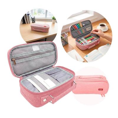 Estojo Box STM Móveis Estojo Escolar Organizador com 3 Divisórias Formato Box 25CM Rosa