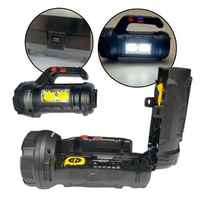 Lanterna de Mão Recarregável com Kit de Ferramentas Alcance 300M LED Preto Bomvink