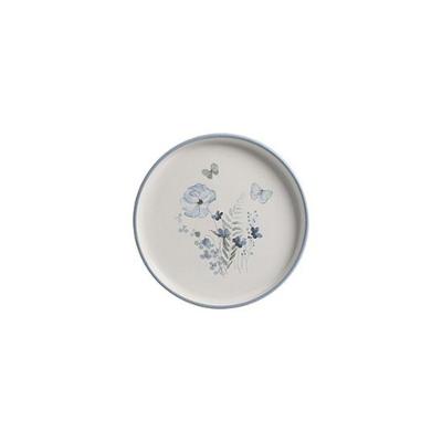 Prato de Sobremesa Amor de Primavera em Cerâmica com Estampa Floral para Mesa Dourado Cerâmica
