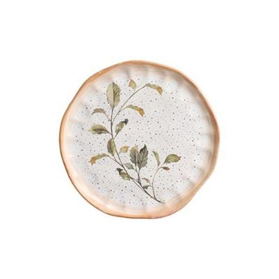 Prato Raso Botanica Cerâmica Natural para Uso Diário Laranja Scalla