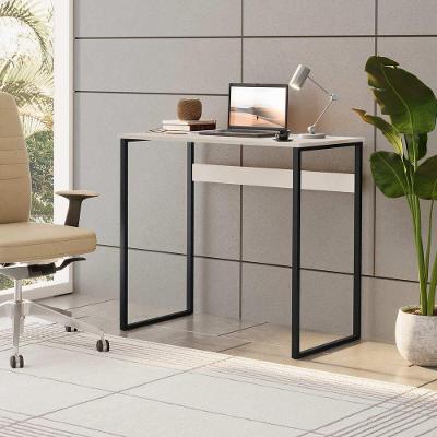 Escrivaninha Retangular Industrial 75CM Eco Aço MDF Off White Mobigu