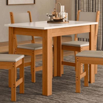 Mesa de Jantar Bellagio 4 Lugares Retangular MDP Off White Mobigu