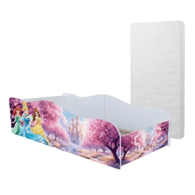 Cama Infantil Princesas com Colchão MDF Branco Mobigu 72CM 150x70CM
