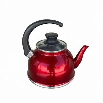 Chaleira Gourmet 2L com Tampa de Vidro Temperado Alumínio Cozinha Vermelho Belmar