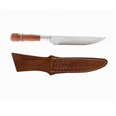 Faca de Churrasco e Cozinha 2350-8 em Aço Inox 420 com Cabo de Madeira e Bainha Inox Cutelaria Cimo