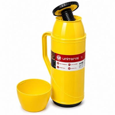 Garrafa Térmica Roma Mantém Temperatura Plástico Resistente com Sistema Antigota para Viagens e Uso