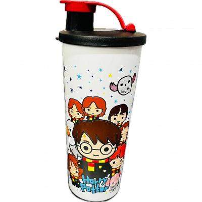 Kit 2 Peças Lanchinho Harry Potter Porta-Sanduíche e Copo 470ML Plástico para Escola Amarelo