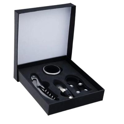 Jogo Kit para Abrir Vinho 4 Peças Aço Inox com Estojo para Presente Inox Mimo Style