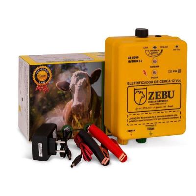 Eletrificador de Cerca Zb5000 Hybrid Solar e Bateria com Tecnologia Híbrida 5,00J Zebu