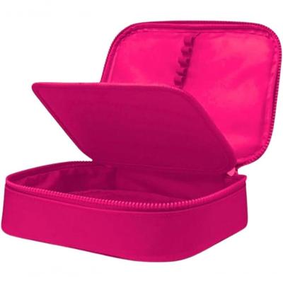 Estojo Organizador Vivo Estojo Box Escolar Completo com Divisórias Kit com Acessórios Rosa