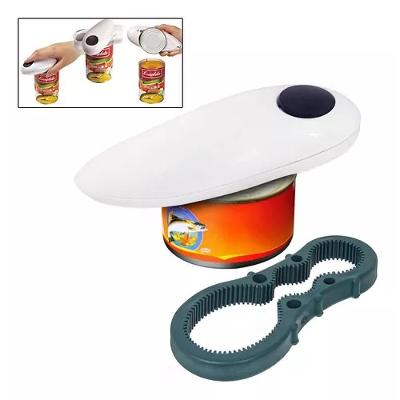 Abridor de Latas One Touch Automático 2 em 1 para Potes e Garrafas com Corte Seguro e Imã Cozinha