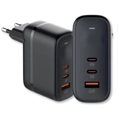 Carregador USB-C Kaidi Super Turbo 65W Gan Pd Pps Iphone 15 Notebook Drones 110V-220V Preto