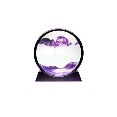 Enfeite Decorativo Duna Ampulheta Interativo com Dunas de Areia em Vidro Roxo 25CM Dunas