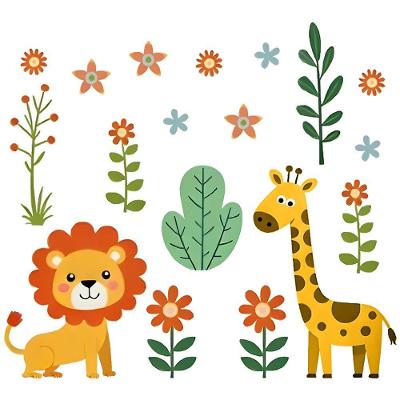 Adesivo de Parede Safari Flores Jardim Decorativo Infantil Autocolante Amarelo Arte na Arte 18