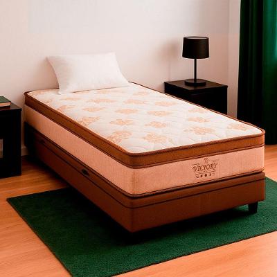 Cama Box Solteiro Solteirão Victory Euro Pillow Molas Ensacadas Marrom V-Store 96CM