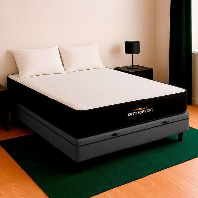 Cama Box com Baú Viúvo Bravus Ortopillow Ortopédico Tecido Preto V-Store 128CM