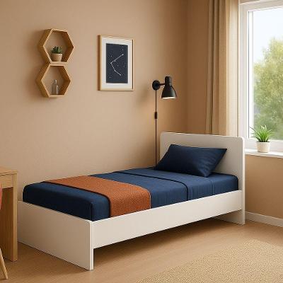 Cama de Solteiro Amanda Design Moderno MDF Branco Acabamento Brilhante Lucky Store