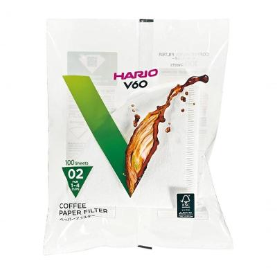 Filtro de Cafe V60-02 para Coador Conico Papel Branco 300 Unidades Hario