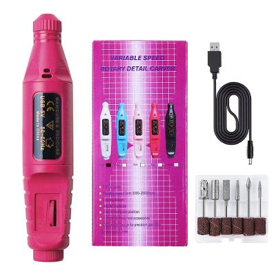 Lixadeira Elétrica Portátil Profissional 20.000 RPM com 6 Brocas + 6 Lixas Rosa Draik