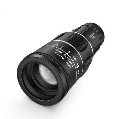 Monóculo Óptico Profissional 16x52 Ampliação 16x Uso Diurno e Noturno Preto Draik